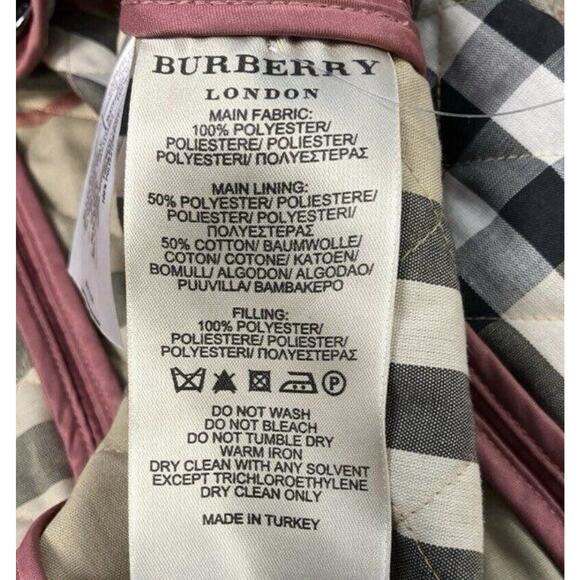 Authentic Burberry Brit Copford Diamond Quilted Jacket Light Crimson Size Small - Picture 11 of 12